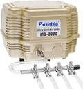 254 GPH Aquarium Air Pump Adjustable Quiet Oxygen Aerator Pump with Multi-Port Air Flow Control Lever Valve Splitter