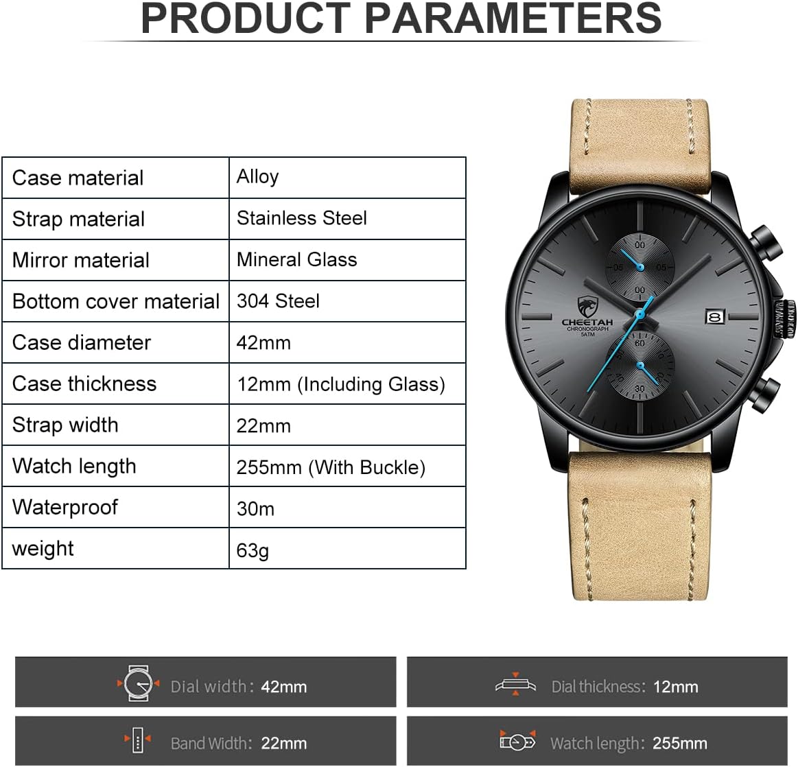Mens Watch Fashion Sleek Minimalist Quartz Analog Mesh Stainless Steel Waterproof Chronograph Watches for Men with