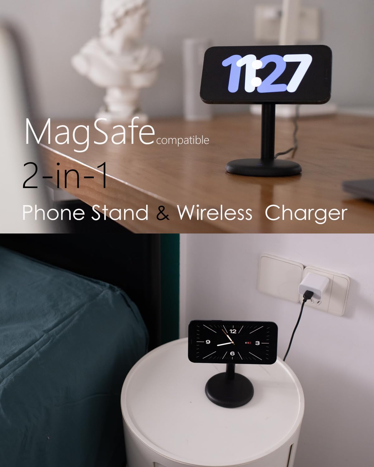 Mag Safe Charger Stand for iPhone 17/Air/16/15/14/13/12,15W Fast Charging | Magnetic Wireless Charger Compatible with