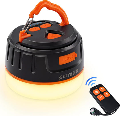 LED Camping Lantern Rechargeable with Remote Control - 1000LM 150H Runtime Tent Light, 5200mAh Water-Resistant