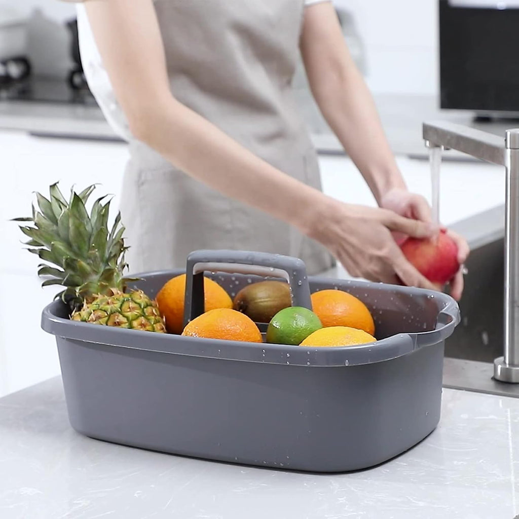 Large Cleaning Supplies Caddy Portable Shower Basket Supply Organizer with Handle Plastic Bucket Tool Storage for