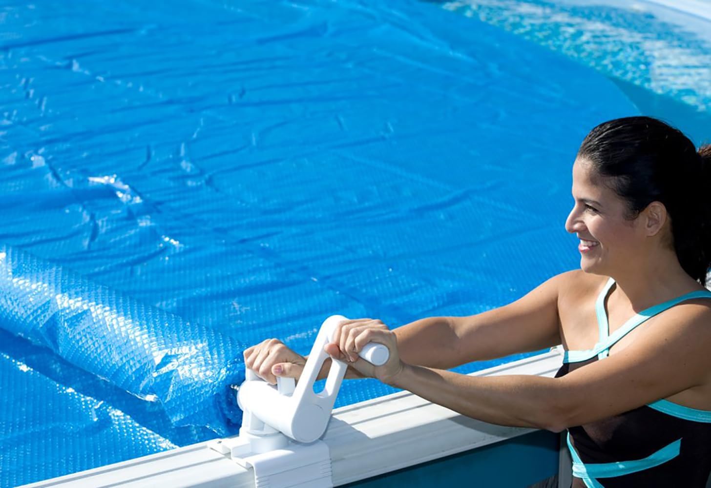 Above-Ground Pool Solar Reel System | Adjusts to Sizes Extending Up to 30' Wide | 2" Diameter Tube | Compatible with