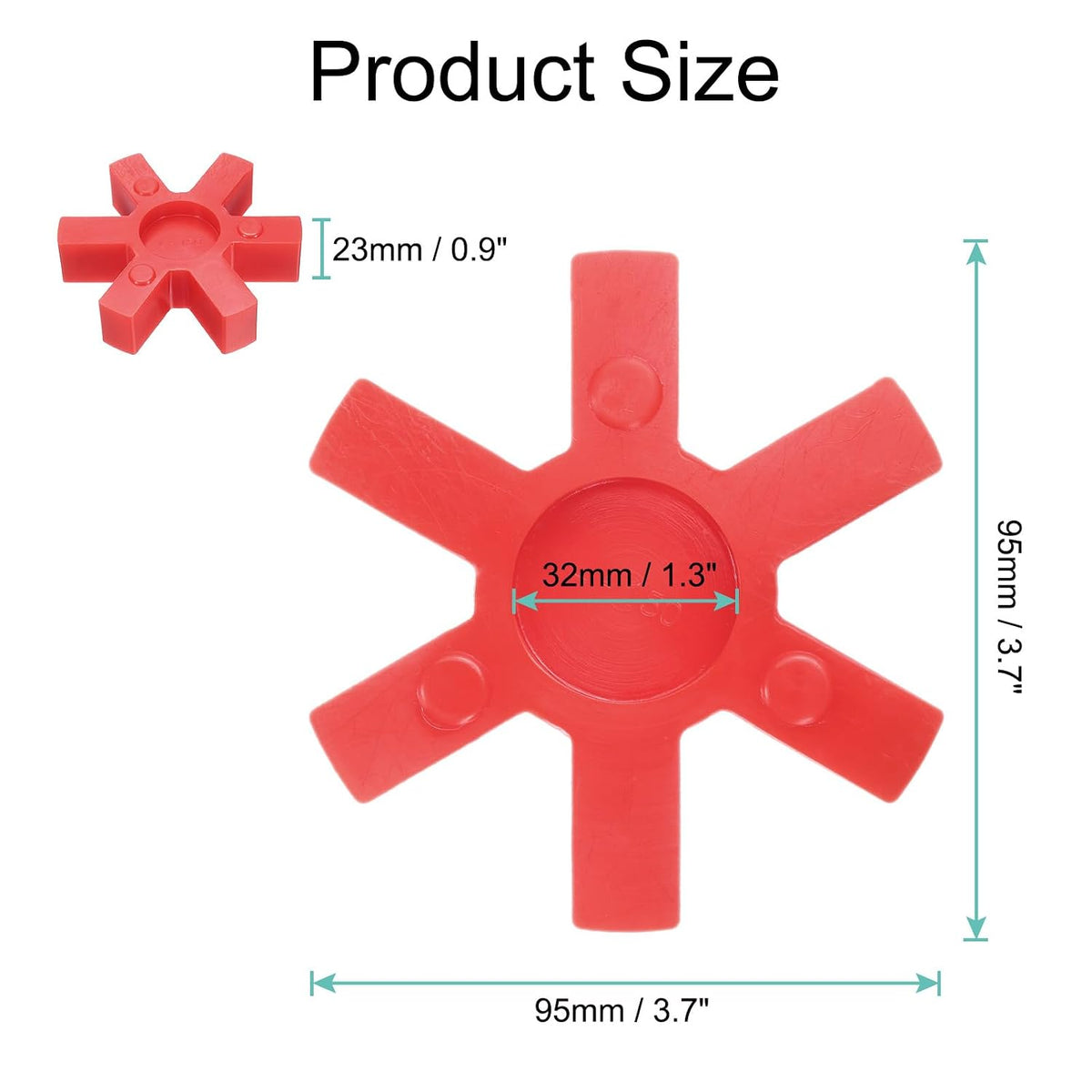 uxcell 4pcs L150 Jaw Flexible Solid Type Jaw Coupling Center Insert Red