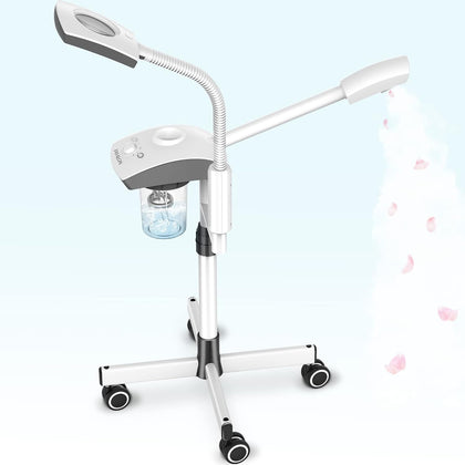 Professional Facial Steamer Tools for Esthetician, Skin Care and Deep Cleaning, 2 in 1 Face Machine with 3X