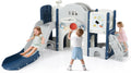 10 in 1 Toddler Slide Set, Kids Slide and Climber Playset with Magnetic Whiteboard, Ring Toss, Basketball Hoop