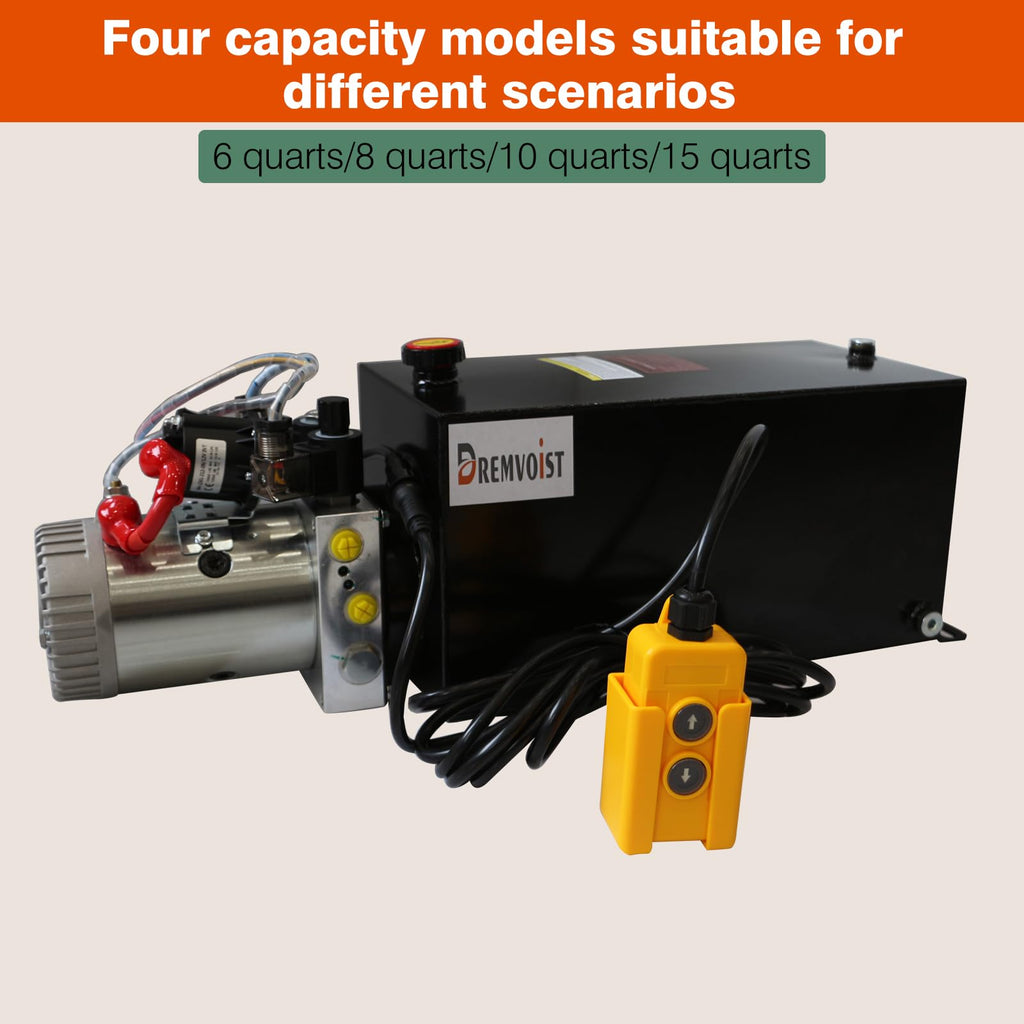 Dremvoist 15 Quart Electric Hydraulic Pump, Hydraulic Power Unit