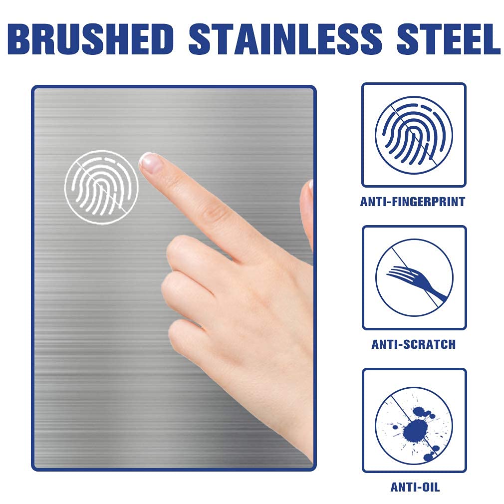13 Gallon Kitchen Trash Can Stainless Steel Garbage Bin with Lid Automatic Touch Free High-Capacity Waste Bin Metal