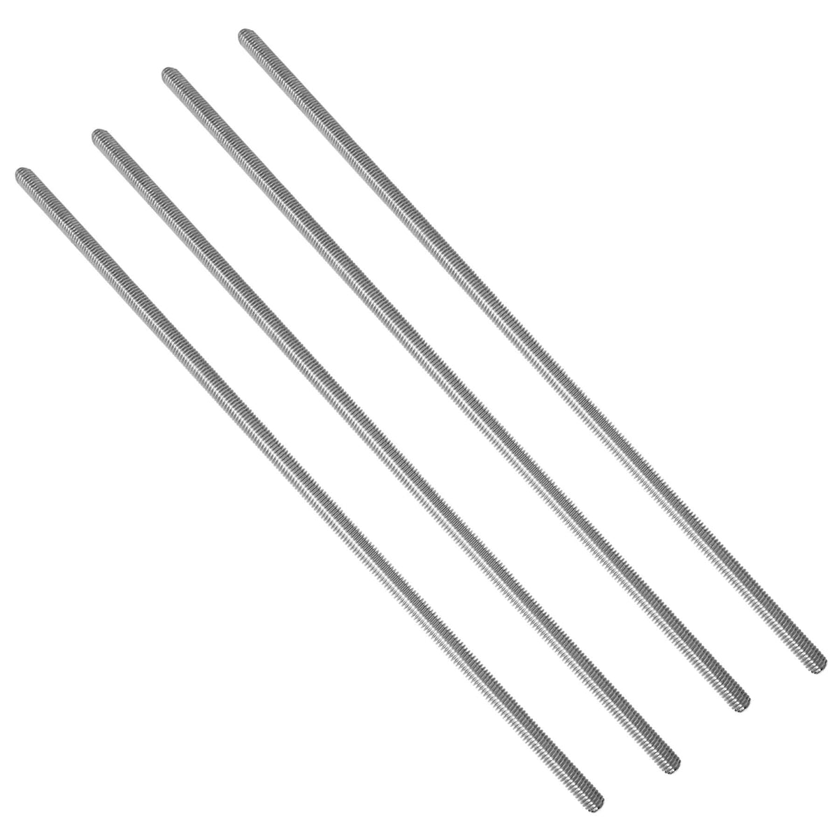 4 Packs 304 Stainless Steel 3/8"-16 Thread Fully Threaded Rods, 12" Length, Right Hand Threads