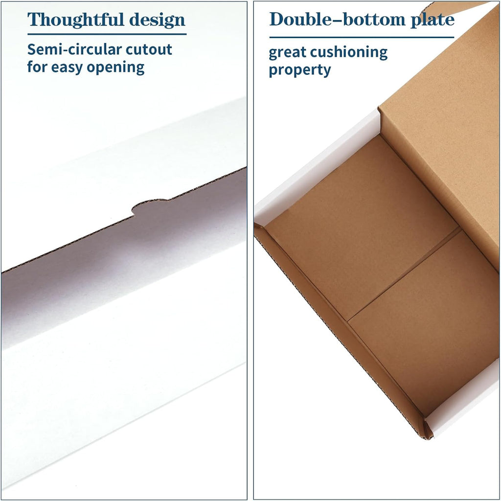 11x8x6 White Small Shipping Boxes, 15 Packs Corrugated Cardboard Mailer Boxes for Packaging Small Business Mailing