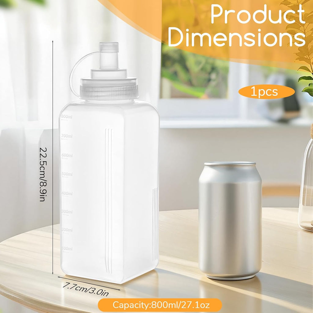 27 Oz Salad Dressing Dispenser Large Squeeze Bottle Container Wide Mouth