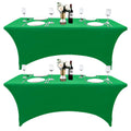 2-Pack 4ft Spandex Table Covers for Rectangular Folding Tables - Wrinkle Resistant Stretch Tight Table Cloths