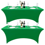 2-Pack 4ft Spandex Table Covers for Rectangular Folding Tables - Wrinkle Resistant Stretch Tight Table Cloths
