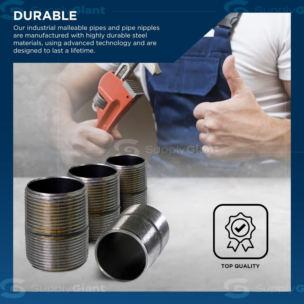 Supply Giant OQCM3000 Close Black Steel Nipple Pipe Fitting with 3" Nominal Size Diameter