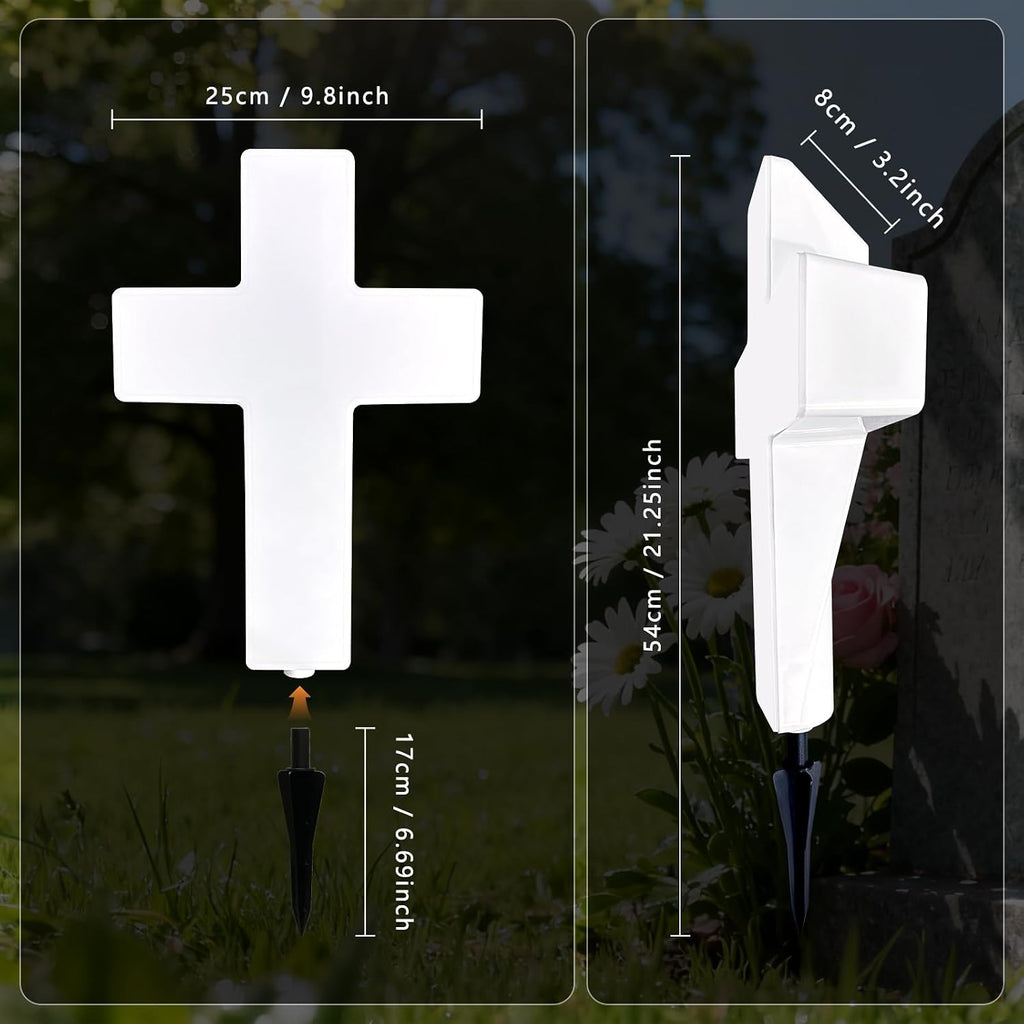 Solar Cross Light, Grave Decorations for Cemetery Memorial