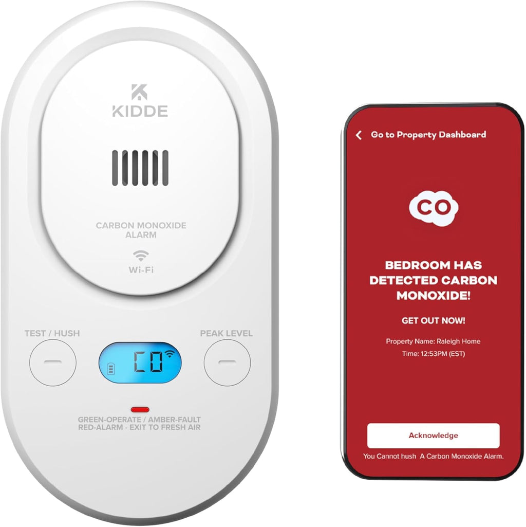 Smart Carbon Monoxide Detector, Plug-in with AA Battery Backup, Real-Time Notifications, 2.4 GHz Wi-Fi Enabled