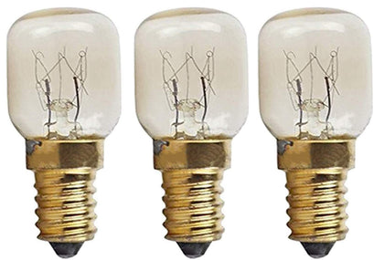 E14 Light Bulb 15W T22 Microwave Oven Bulb 300 High Temperature Warm White Incandescent 360 Beam Angle, 120V, Pack of 3