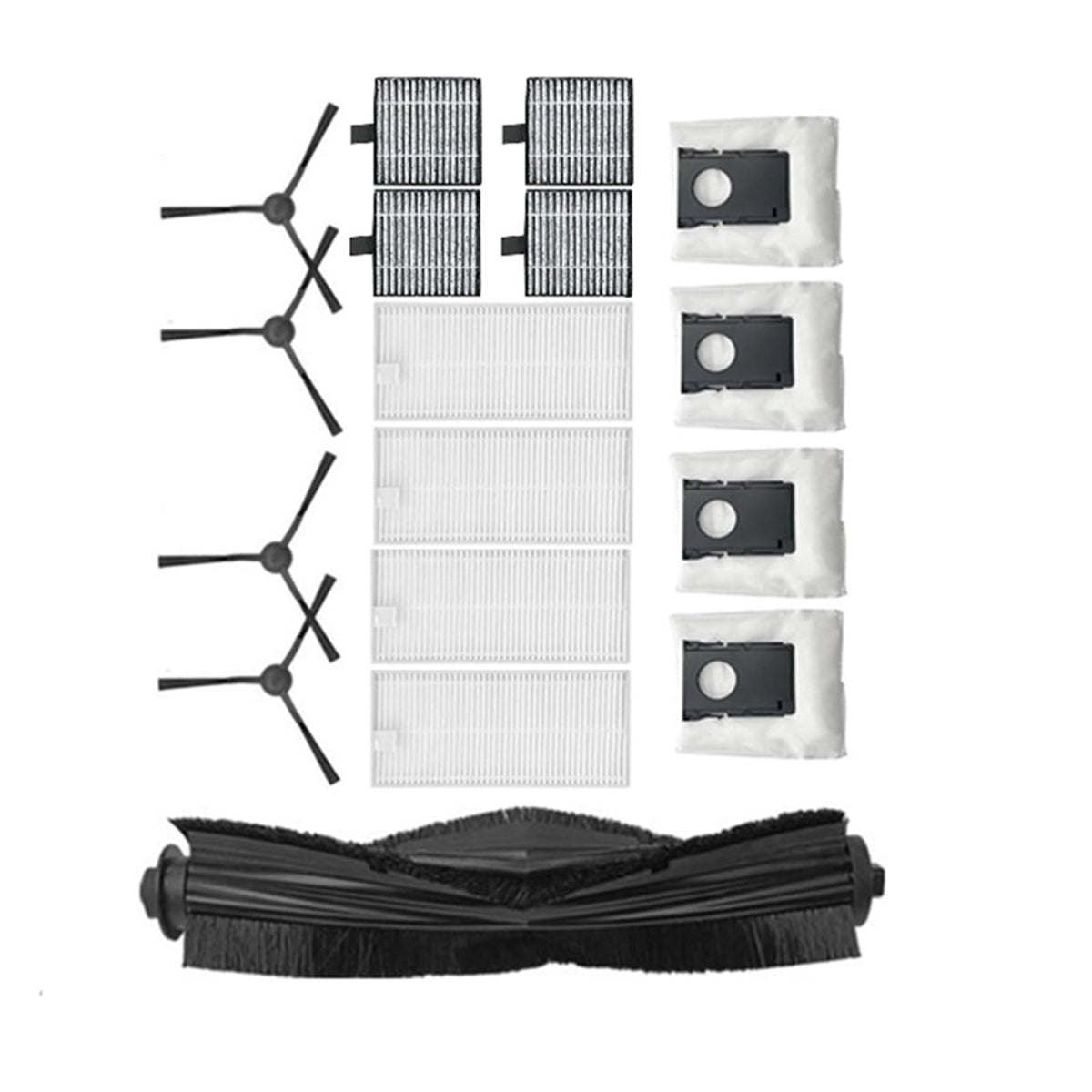 Ultra Durable Main Side Brush Filter，Compatible With Eureka J20 / Midea W20 / W20 Pro Robot Vacuum Cleaner Essential Accessories