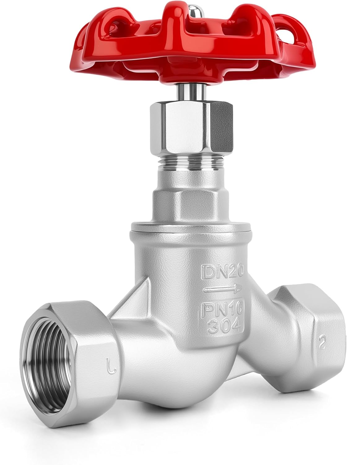 3/4" NPT S-Type Wye Pattern Globe Valve, Stainless Steel Female Thread DN20