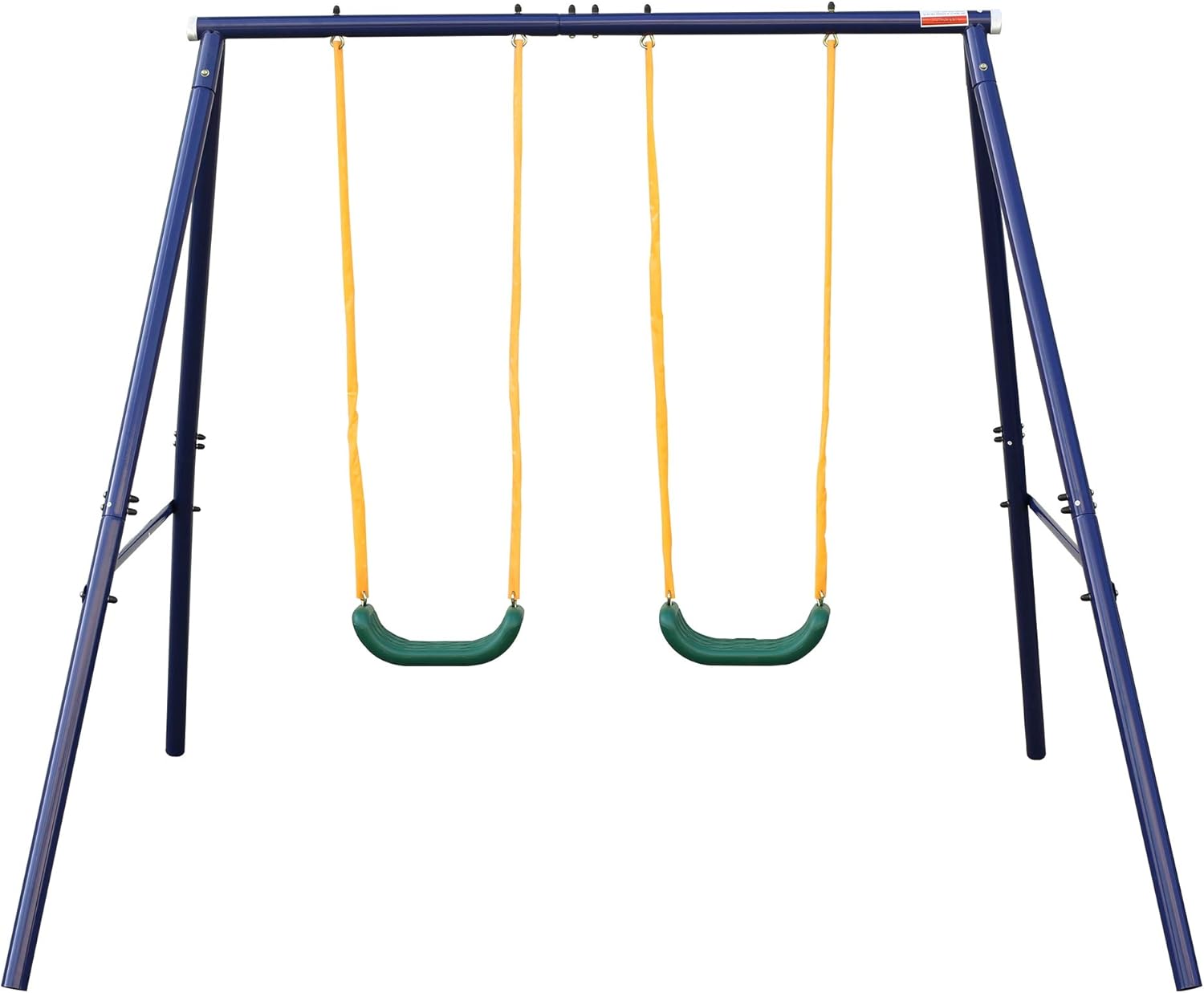 A-Frame Metal Swing Set - Outdoor Backyard Playground for Kids, Toddlers (Two Seat Swing Set)