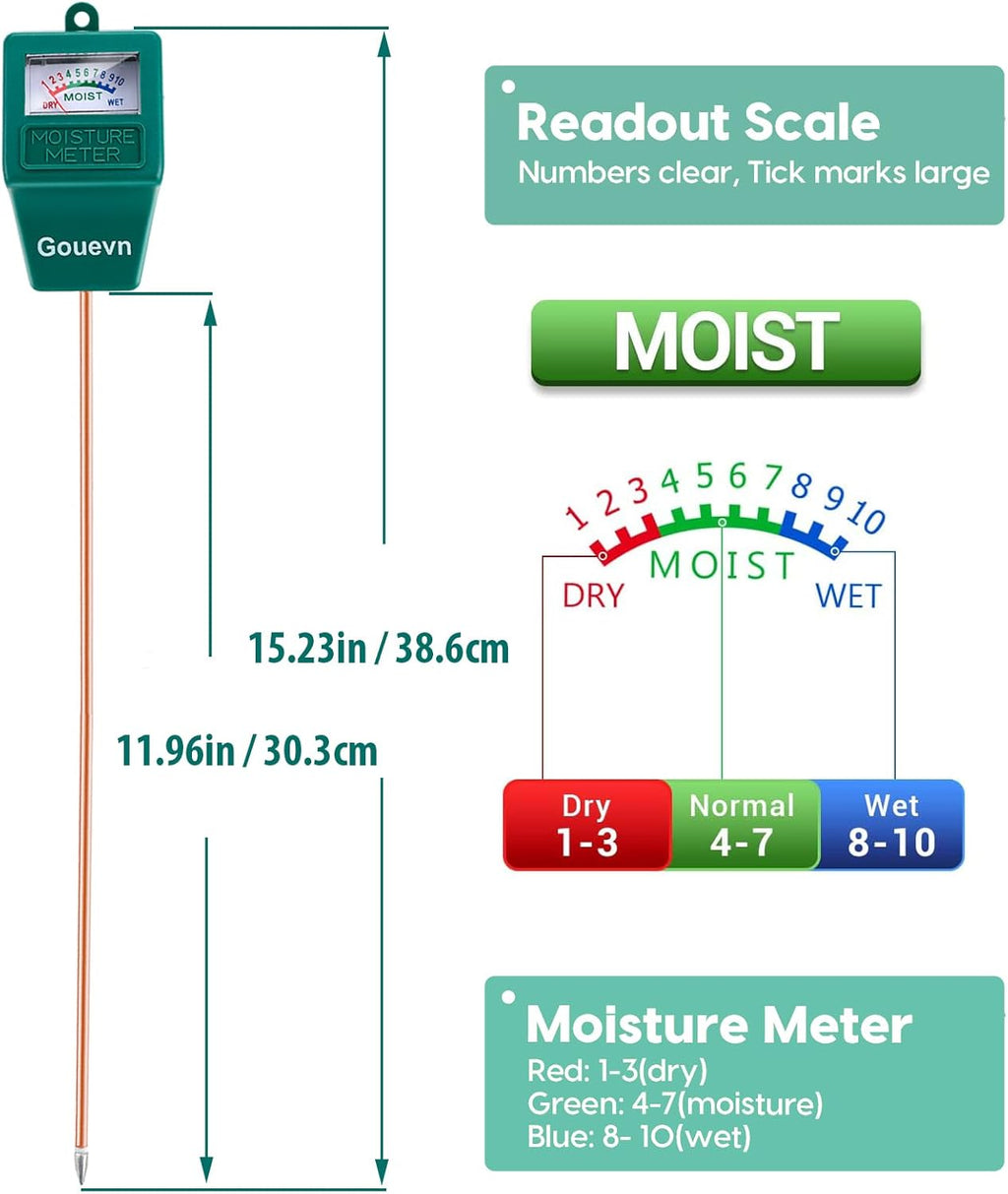 Long Probe Soil Moisture Meter for Plants, Plant Moisture Meter for House Plants, Plant Water Meter for Indoor &