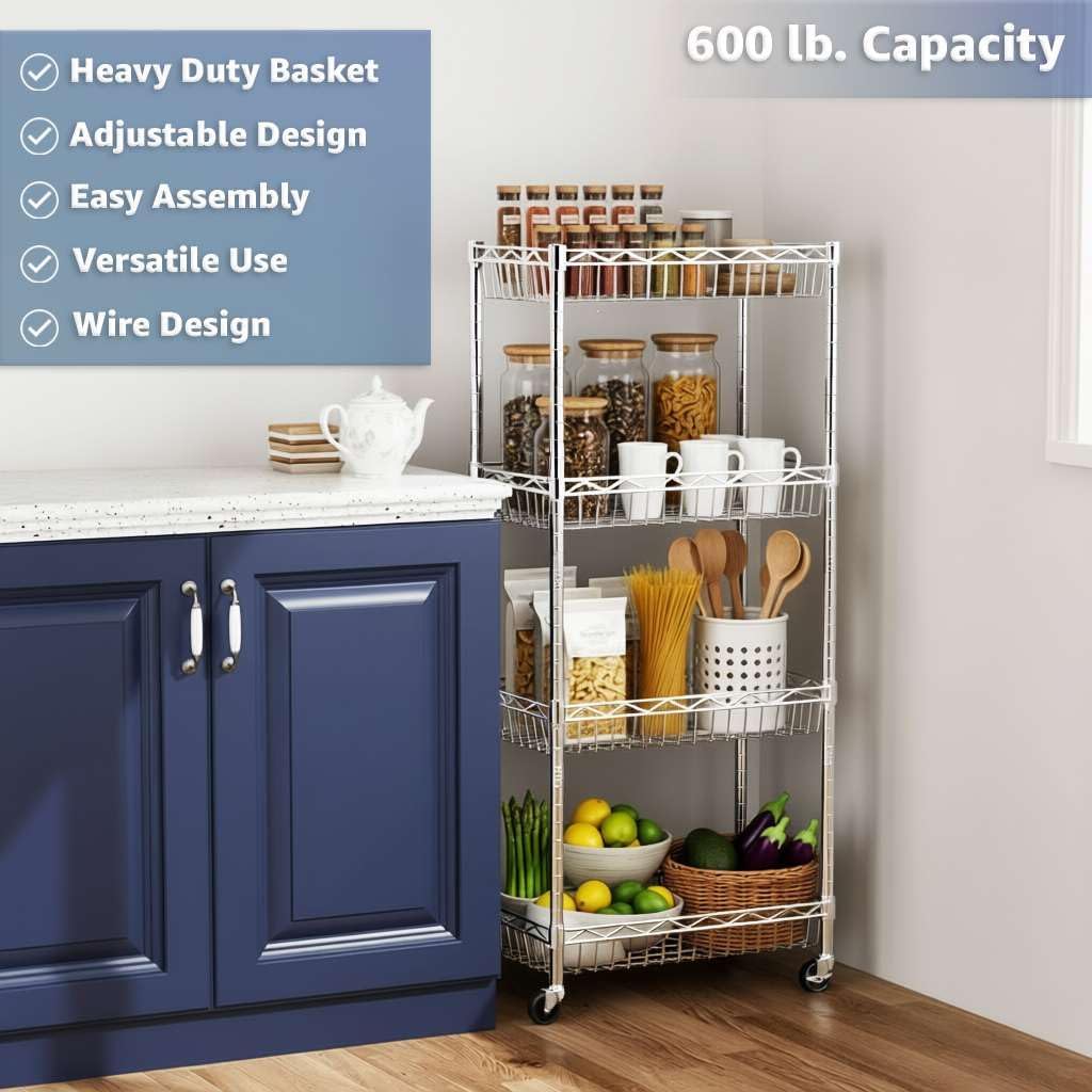 18" x 48" NSF Additional Wire Shelf Basket, Heavy Duty Replacement Chrome Shelf for Commercial Racks
