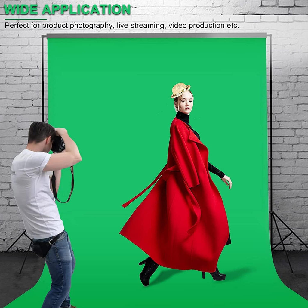10 X 7 FT Green Screen Backdrop for Photography, Virtual GreenScreen | Chromakey Background Sheet for Zoom Meeting