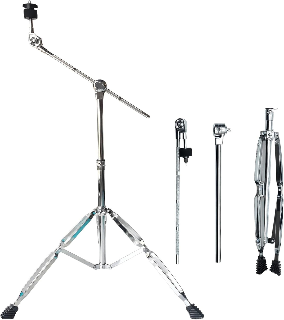 Cymbal Stand, Drum Hardware, Adjustable, Heavy Duty, Non-Slip, Sturdy Straight & Boom Combo, Double Braced Legs