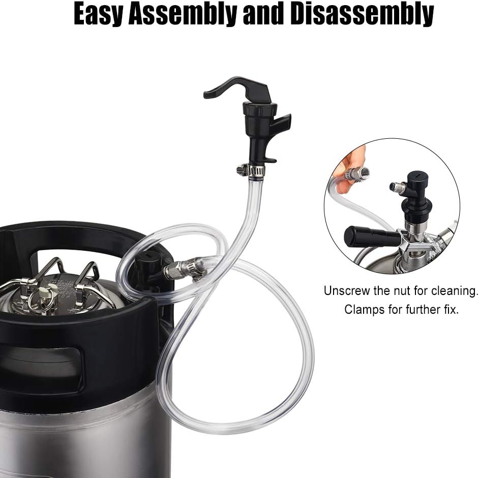 3ft Ball Lock Beer Line Assembly Liquid Line Picnic Tap Ball Lock Quick Disconnect Faucet Food Safe Clear Tube Kit