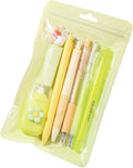 8 Pcs Cute Yellow Stationery Set for Girls Boys Women Back to School Supplies Office Supplies Kawaii Candy Colors