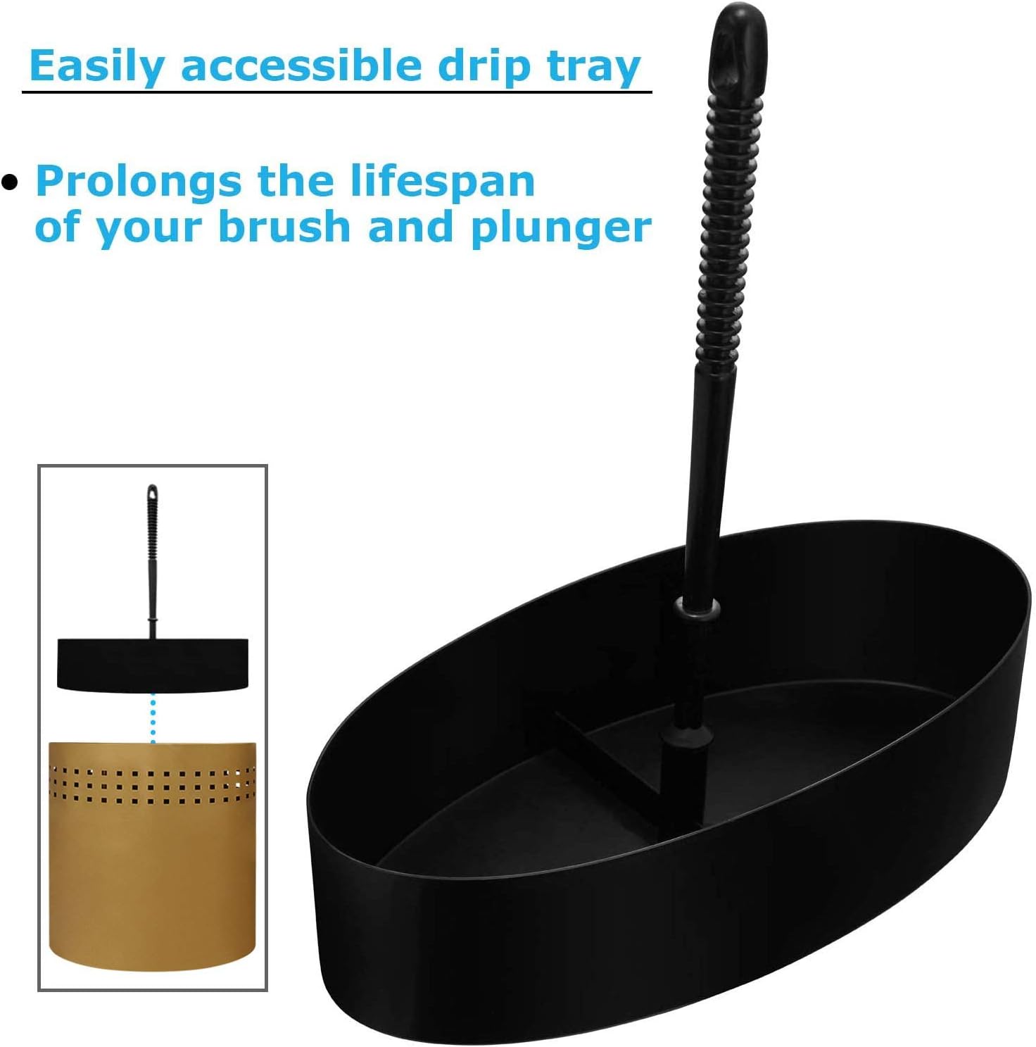 Toilet Brush and Plunger Set with Holder, Modern Gold Bathroom Accessories Toilet Plunger and Toilet Bowl Brush Combo
