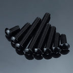 3/8-16 x 3 Stainless Button Socket Cap Head Screws 10 Pcs, 18-8 (304) Stainless Steel, Allen Hex Drive Button Head, Full Thread, Black Oxide Coated, Fayeploo (with Hex Wrench)