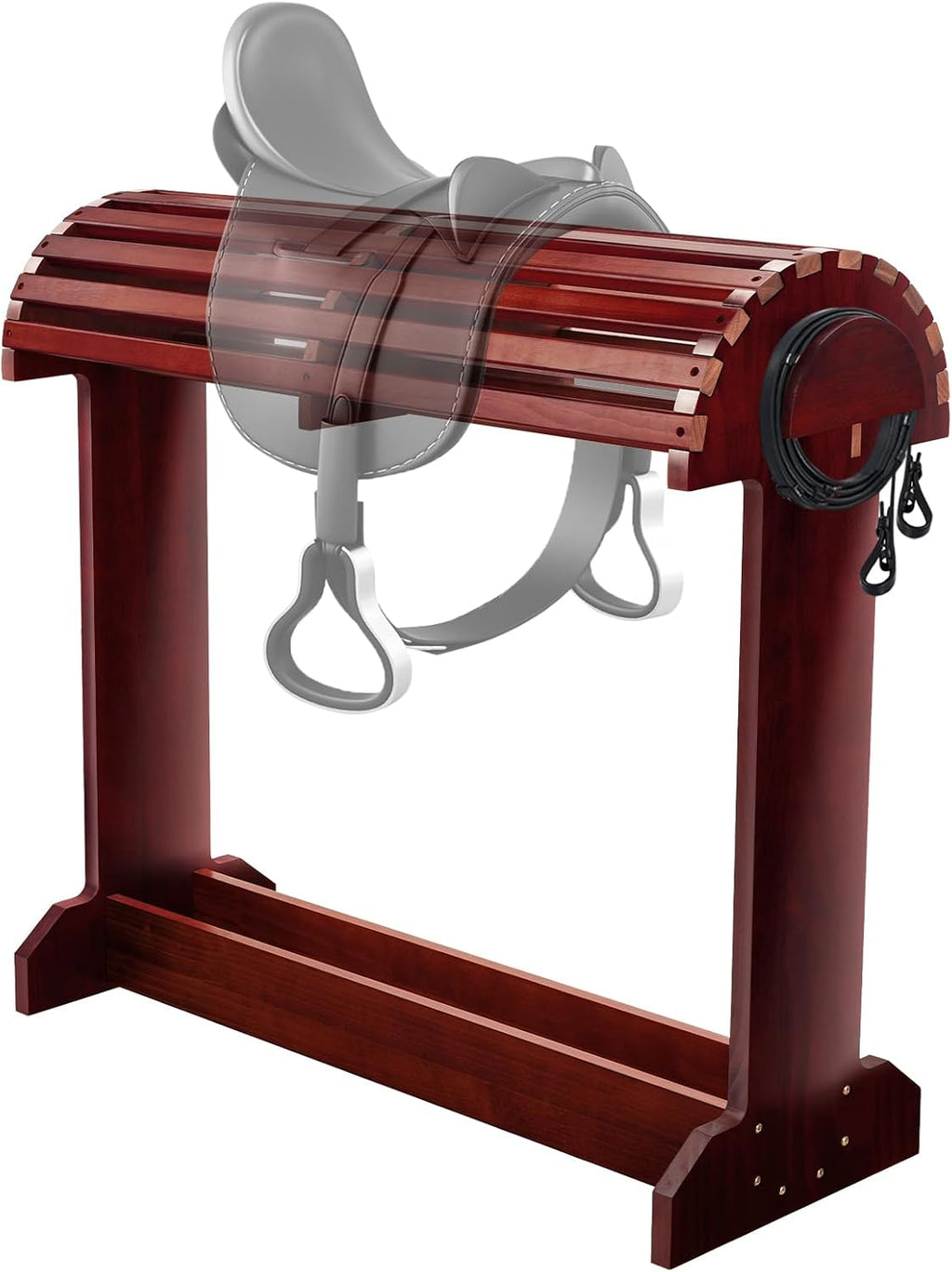 Extra-Large Wood Saddle Rack-Enhanced Height & Length with Reinforced Stability,Non-Abrasive Design,Heavy-Duty Saddle