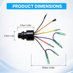 Boat Ignition Switch 3 Position 6 Wire Push to Choke for Outboard