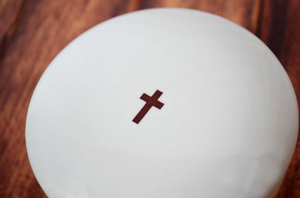 Baptism Gift or First Communion Gift - Round Keepsake Box