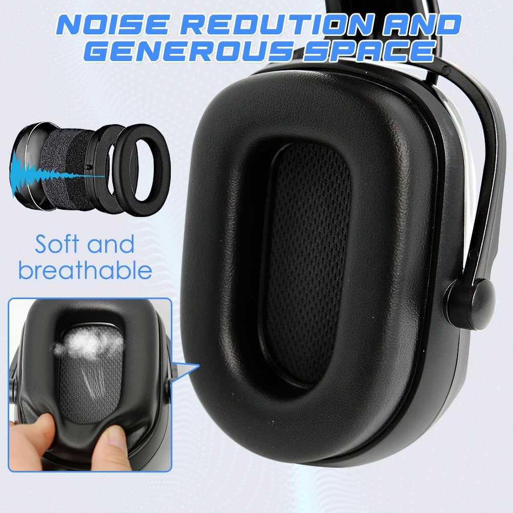 Bluetooth Hard Hat Ear Muffs - NRR 26db Noise-Cancelling Hardhats Earmuffs for Calls,Music,Hearing Protection (Not