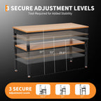 48"x 24" Adjustable Workbench 2500LBS, Work Bench with Power Outlet & Shelf