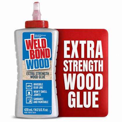 Extra Strength Wood Glue for Woodworking, Furniture Repair & DIY Projects - Non-Toxic, Invisible Line, Sandable &
