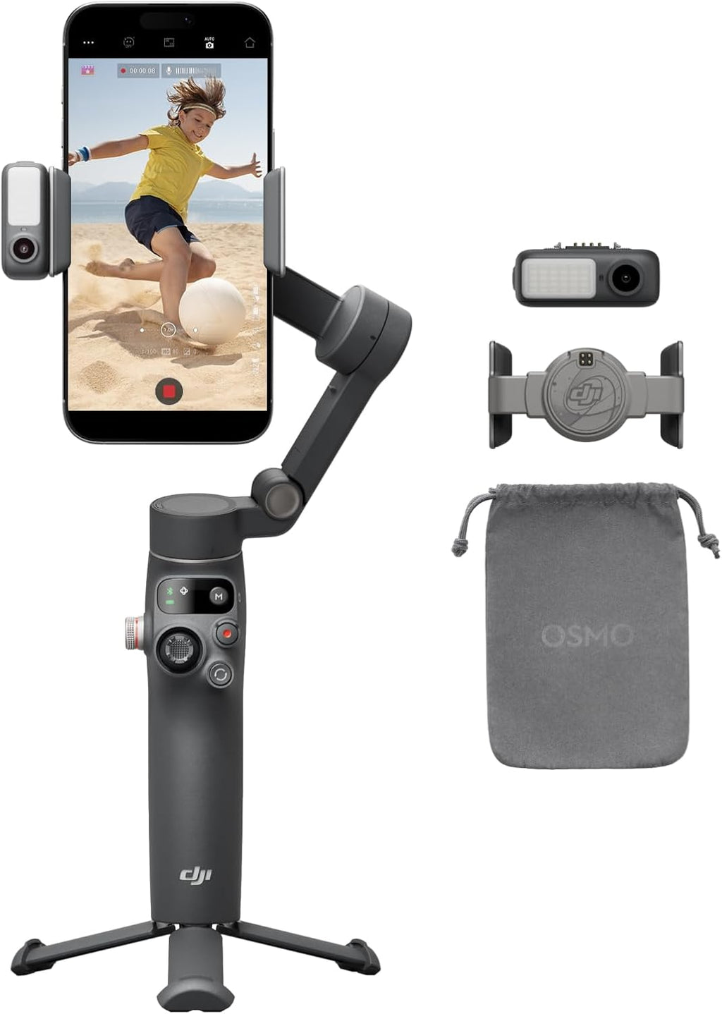 Osmo Mobile 7P Gimbal Stabilizer for iPhone & Android, Native Tracking | Lighting, 3-Axis Phone Gimbal, Quick Launch