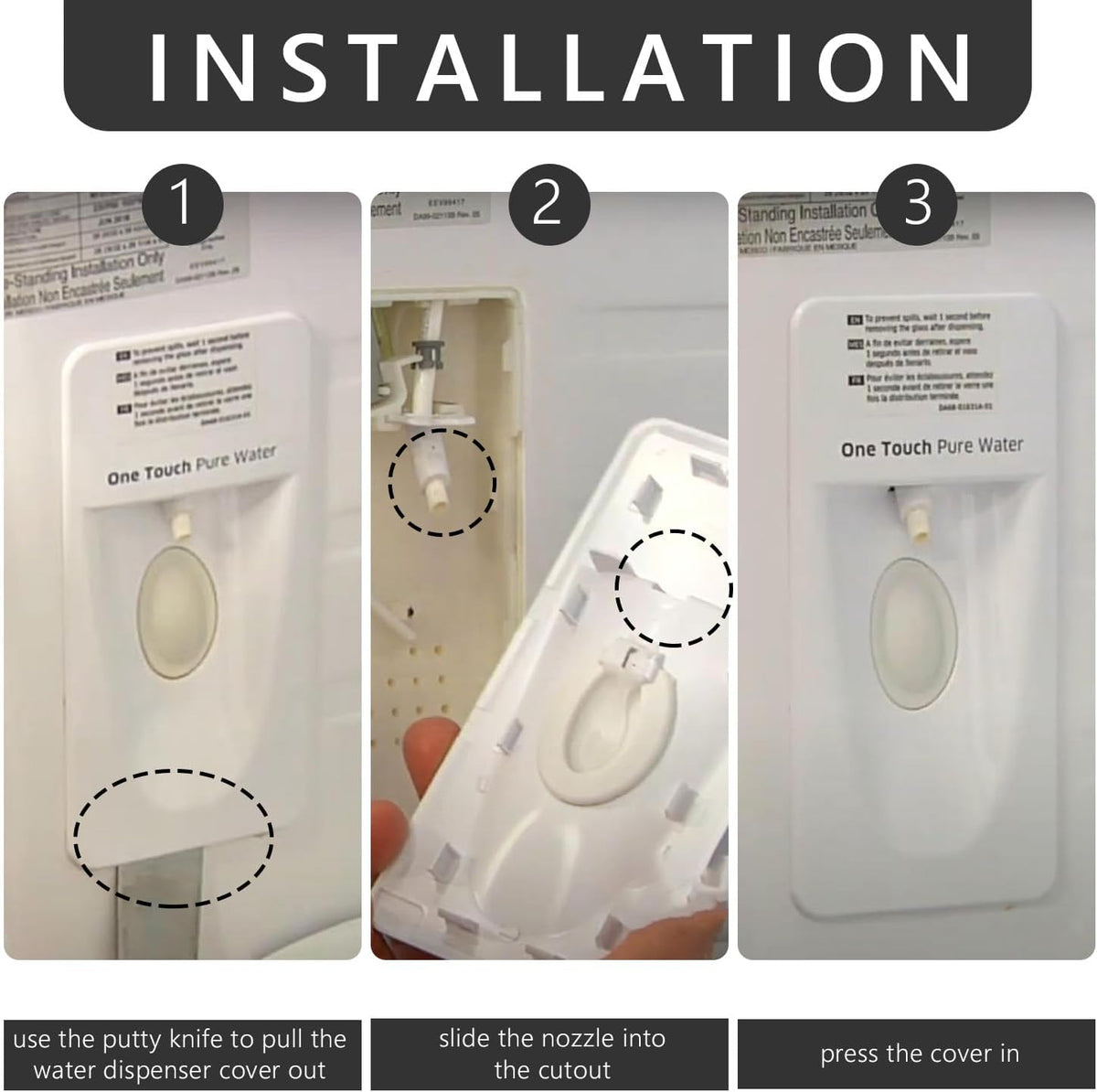 DA97-12942A Refrigerator Water Dispenser Cover Compatible with Samsung