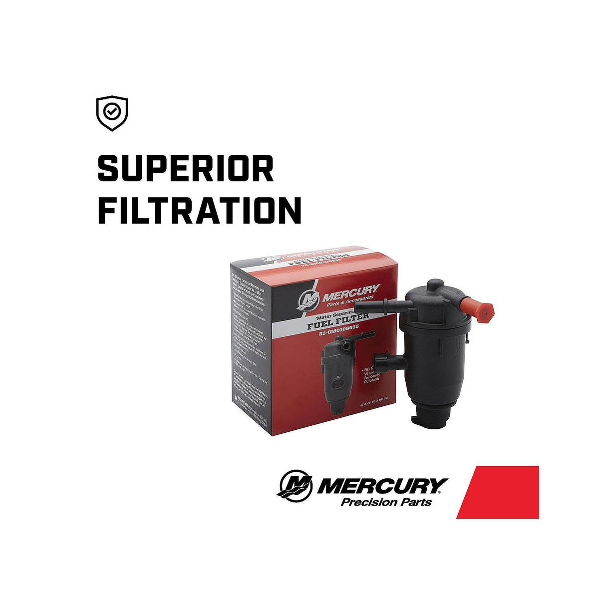 Mercury 8M0106635 On-Engine Water Separating Fuel Filter for V6 and V8 FourStroke Outboards
