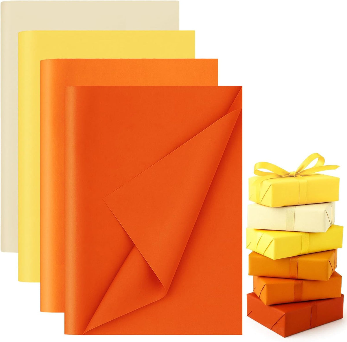 Yellow and Orange Tissue Paper 112 Sheets, 20 X 14 inch