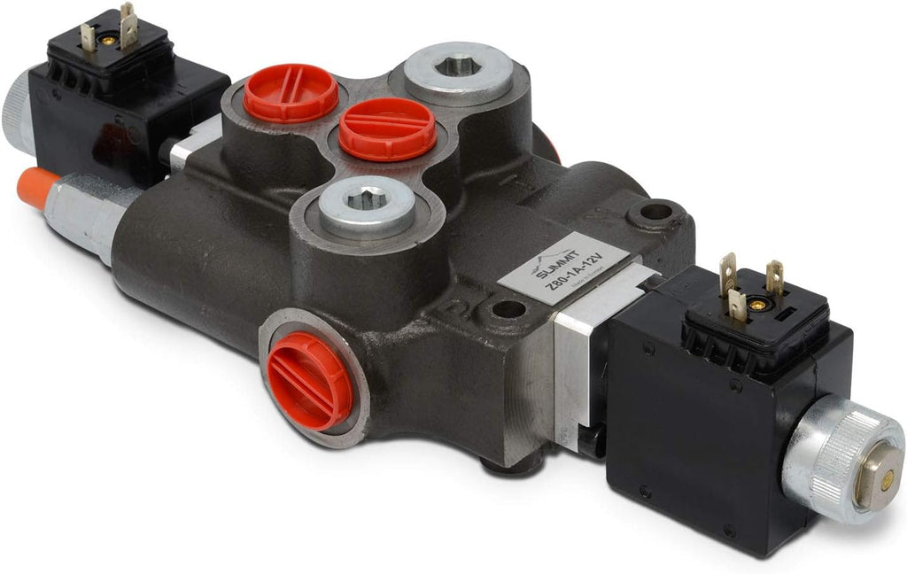 Hydraulic Monoblock Solenoid Directional Control Valve, Double Acting, 1 Spool, 21 GPM, 12V DC