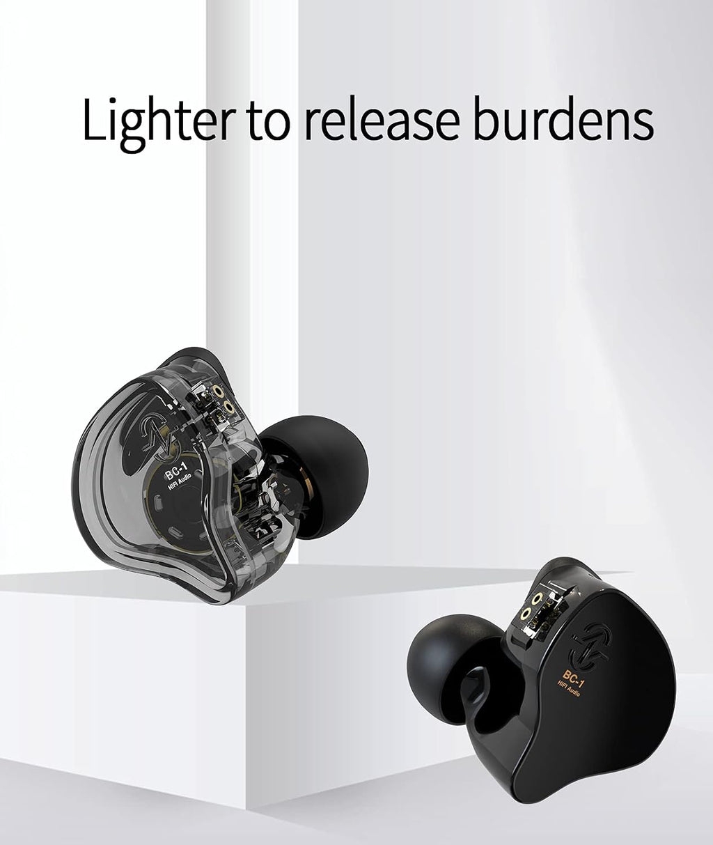 CCZ Melody in Ear Monitor, Dynamic Hybrid Dual Driver in Ear Earphones 1BA+1DD HiFi Wired Headphones Musicians IEM
