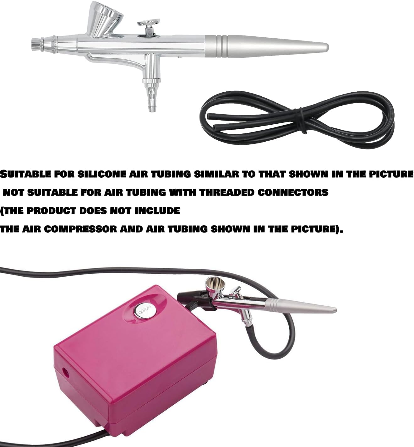 0.4mm Single Action Airbrush Kit, Gravity Feed Air Brush Gun Set for Painting Models, Cake Decorating, Nail Art