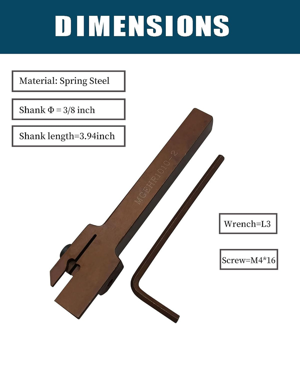 MGEHR1010-2 Grooving Cut Off Tool Holder with MGMN200 Inserts