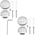 Towel Bar Mounting Hardware Universal Stainless Steel Bracket 1 Set | 2 Round and 2 Square Bases, Stainless Steel