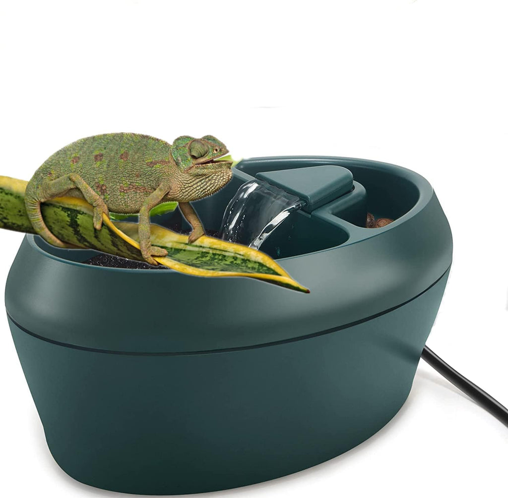 Reptile Chameleon Waterfall Drinking Fountain, Chameleon Water Dripper Food Bowl Water Cantina for Amphibians Insects
