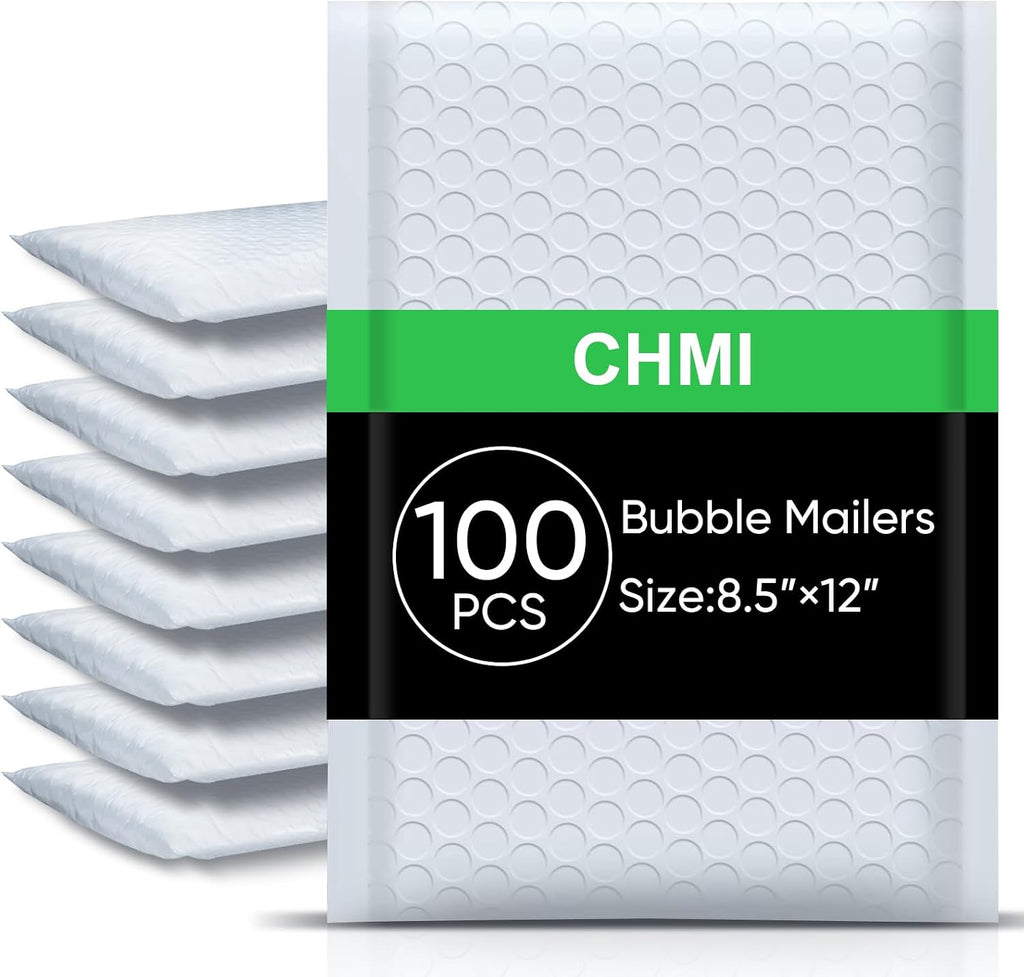 White Bubble Mailers 8.5 x 12 Inch 100 Pack, Usable Size 8.25X12 Inch Poly Mailers,Mailing Envelopes,Shipping