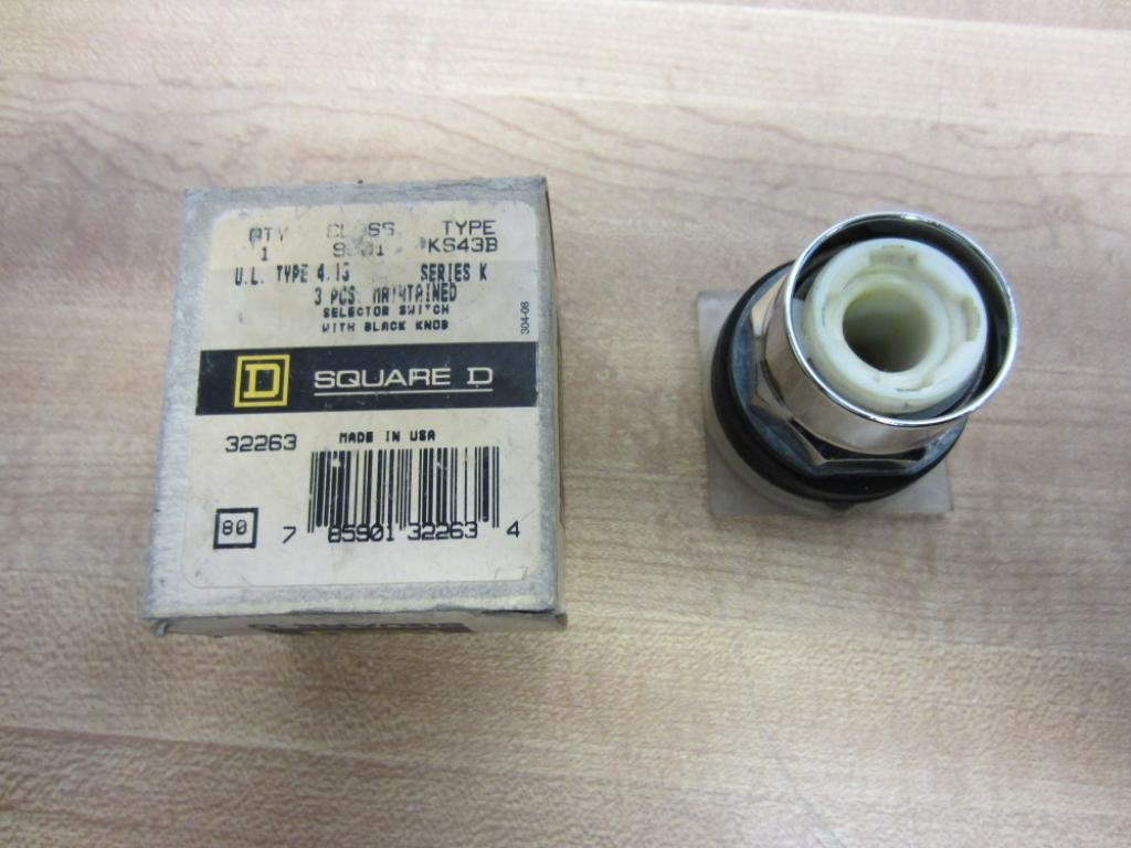 Square D 9001-KS43B 9001KS43B KS-43B Selector Switch Series K w/Out Knob