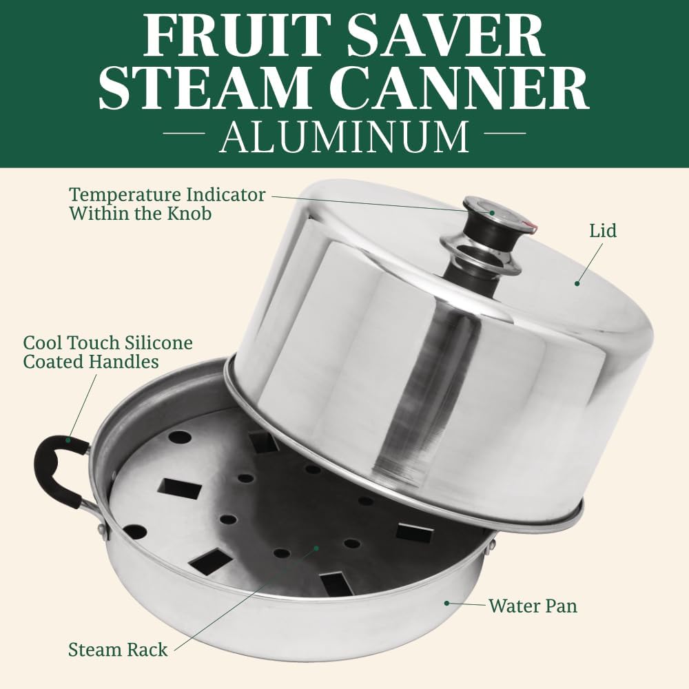 Steam Canner with Temperature Indicator (Aluminum Steam Canner + Tools)